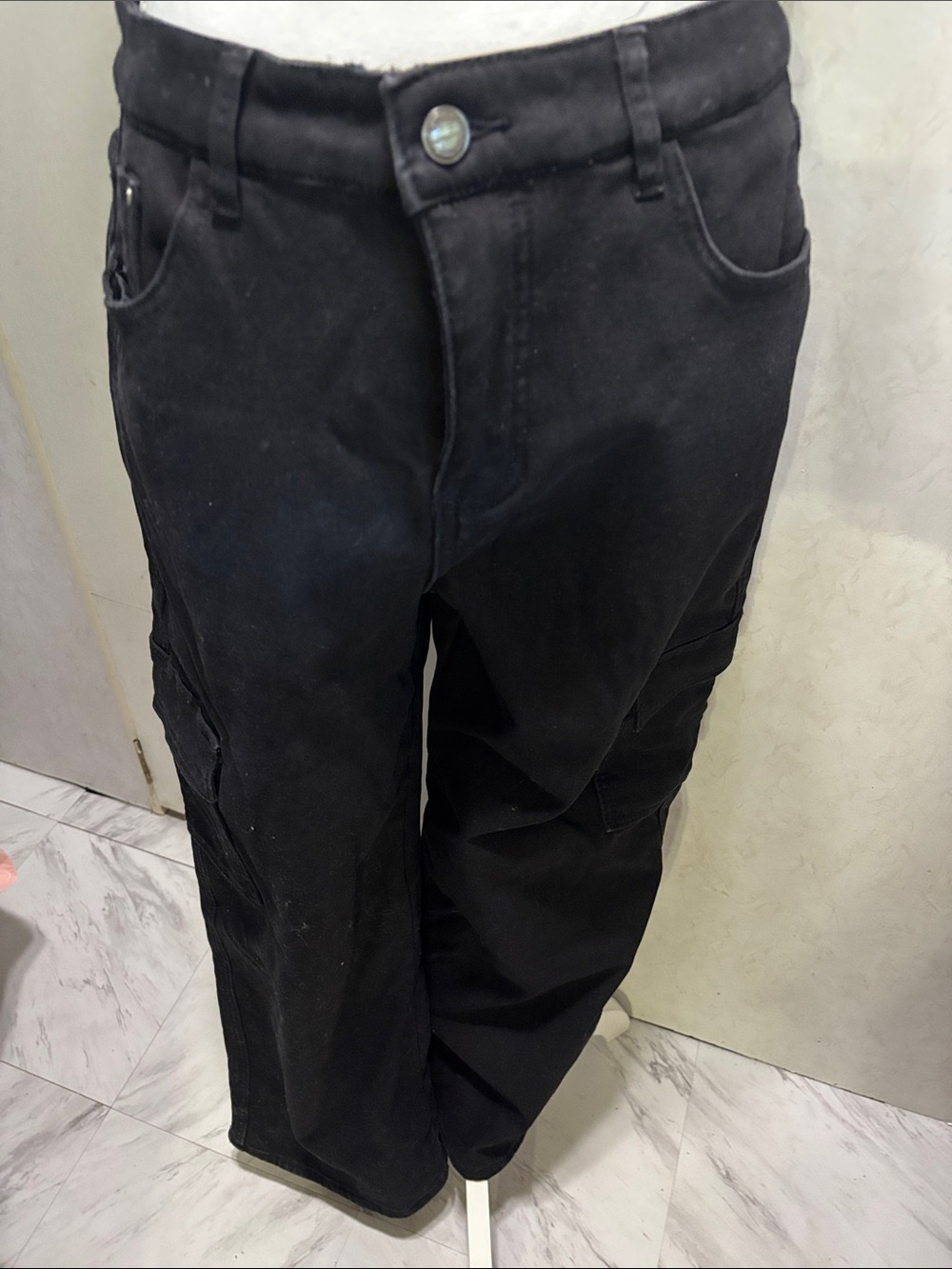 Women's Black Cargo Jeans with Utility Pockets